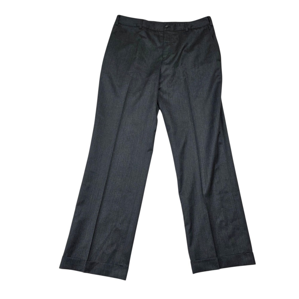 J Hilburn Mens Clothier Charcoal Wool Dress Pants Size 33